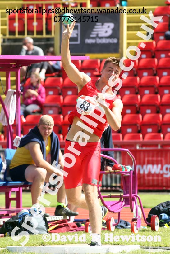 Inter boys shot putt, English Schools Track and Field. Photo: David T. Hewitson/Sports for All Pics